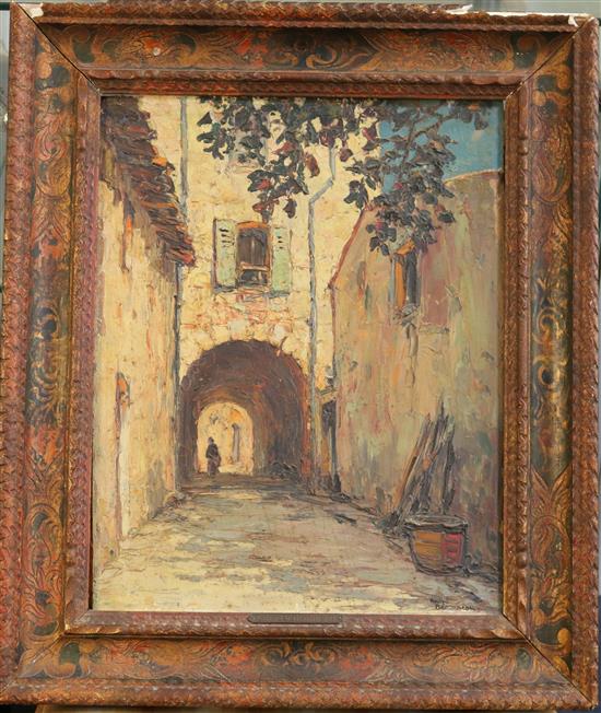 Andre Beronneau (French, 1896-1973) Vieille Rue Grimaud 16 x 12.5in.